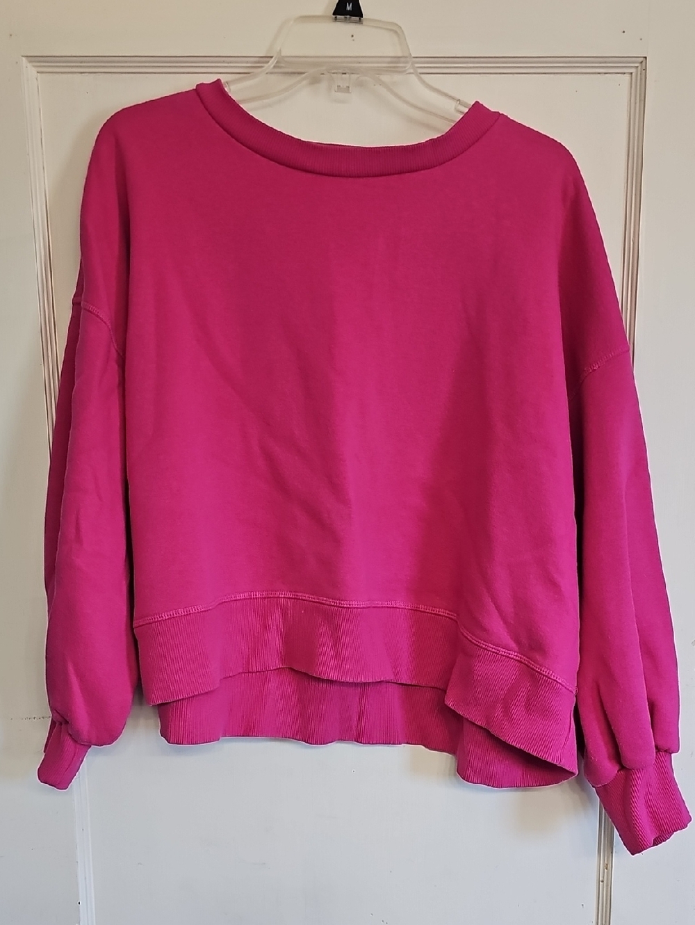 Bright Pink Oversized Crewneck Sweatshirt